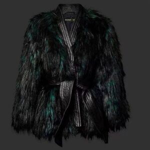 Balmain Black Faux Fur Jacket